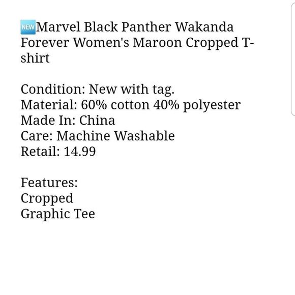 Wukanda Forever Burgundy Graphic Short Sleeve Crop Tee NWT Women's Sz. Medium - Picture 4 of 5